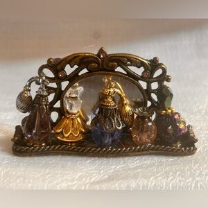 Rare Sweet Romance Miniature Vanity/Perfume Mirrored Tray Brooch/ Pin